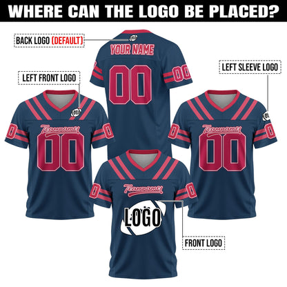 Personalized Mesh Football Jersey for Men Women Youth Kid, Custom Team Name Number Logo Football fan Gift Shirt for Fan Game Day Jersey