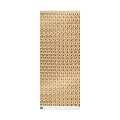 Coffee Wrapping Paper Premium Watercolor | Barista Gift Wrap Roll | Cozy Coffee Addict Design #4
