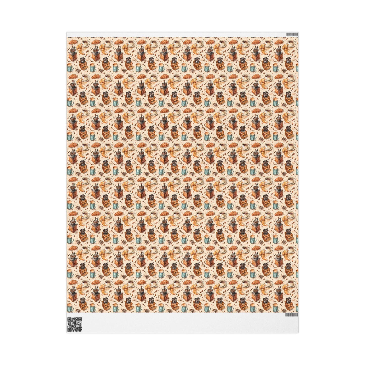 Coffee Wrapping Paper Watercolor Coffee Beans | Premium Barista Gift Wrap Roll | Rustic Cozy Design #7