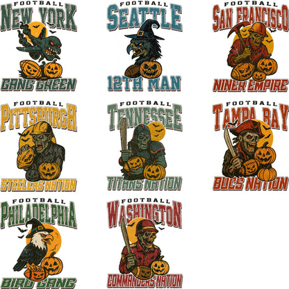 Vintage Style Football Shirt | Retro Halloween Graphic Tee | Spooky Fall Shirt | Custom Football Team Shirt | Gift for Football Fans - White