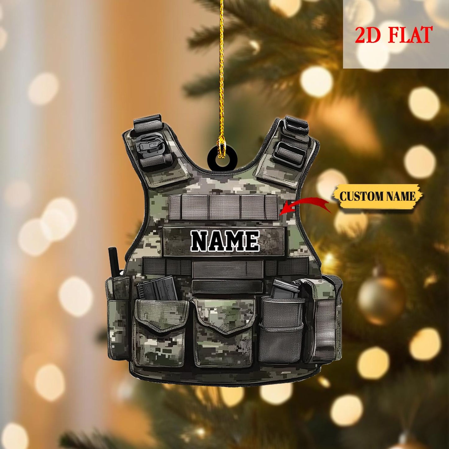 Personalized Military Uniform 2D Flat Acrylic Ornament, Military Gift 2D Flat Ornament, Veteran Military, Veteran Gifts, Military Dad Gift