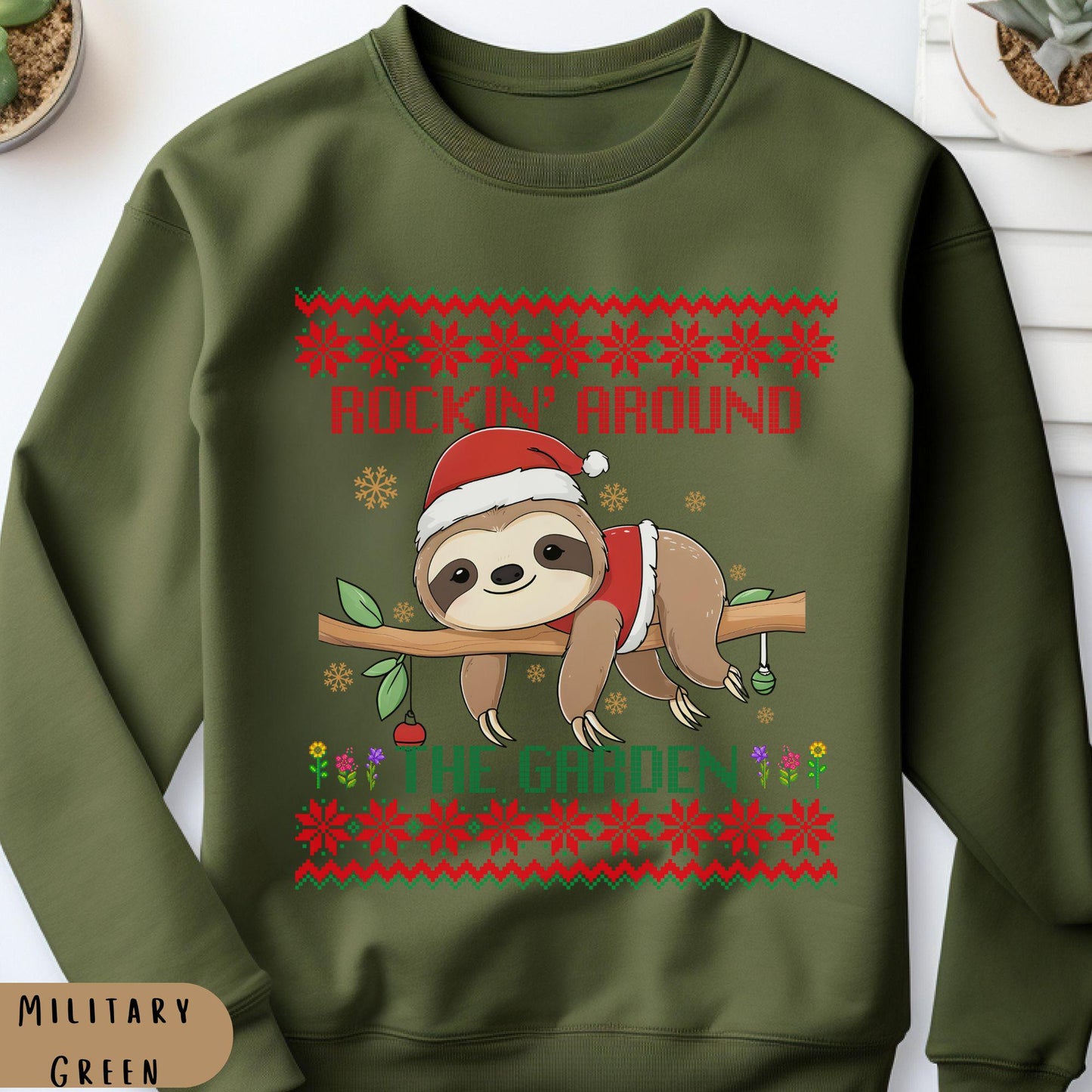 Rockin' Around the Christmas Tree Shirt Crazy Plant Lady Ugly Christmas Funny Skeleton Shirt Plant Lover Gift For Gardener