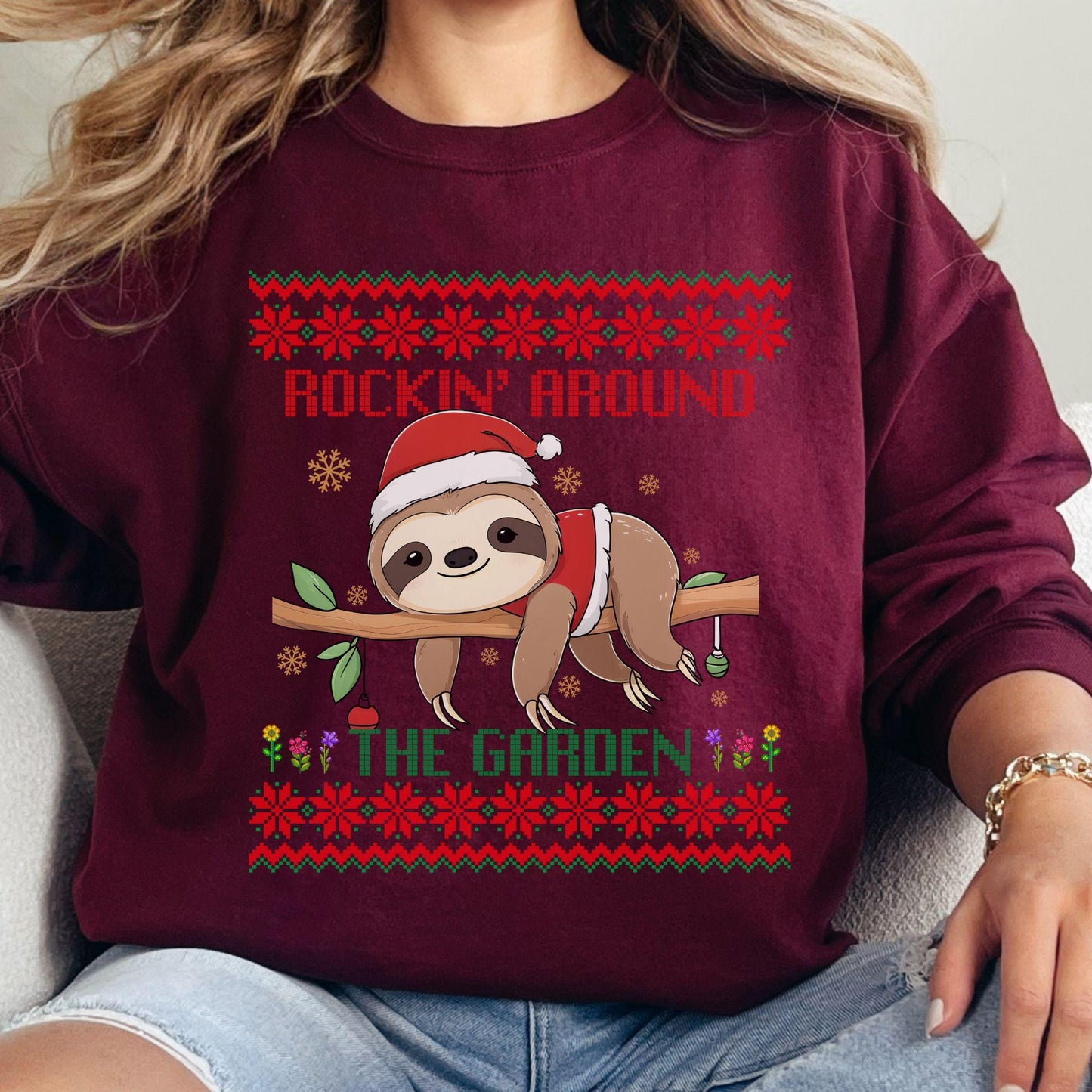 Rockin' Around the Christmas Tree Shirt Crazy Plant Lady Ugly Christmas Funny Skeleton Shirt Plant Lover Gift For Gardener