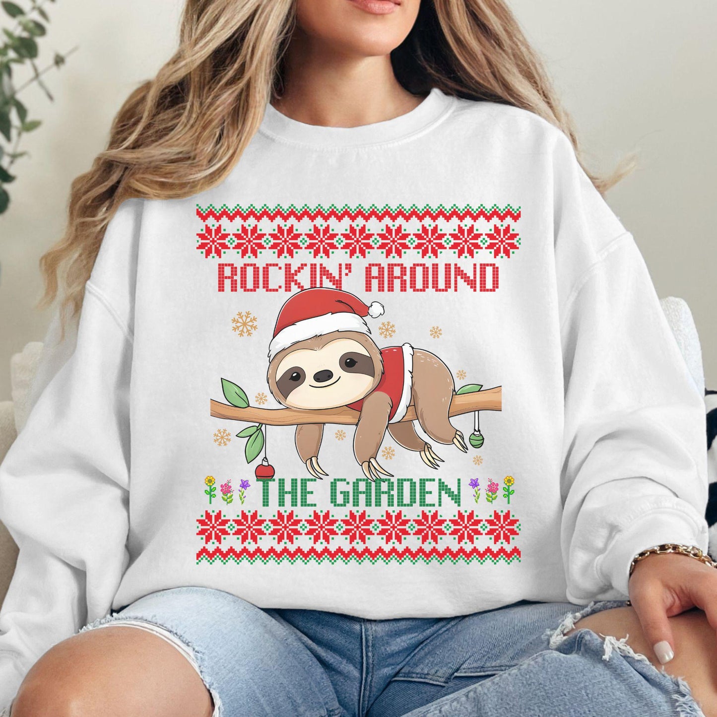 Rockin' Around the Christmas Tree Shirt Crazy Plant Lady Ugly Christmas Funny Skeleton Shirt Plant Lover Gift For Gardener