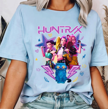 Huntrix T Shirt, Demon Hunters Shirt, Huntrix Girls T Shirt, Mira Rumi Joey Shirt, Demon Hunter Kids Shirt, Gift For Kpop Fan, Kpop Movie
