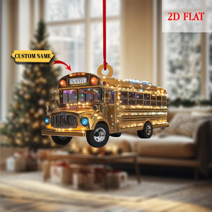 Personalized Bus Driver Christmas 2D Flat Ornament, Bus Driver Gift, School Bus Driver Christmas Ornament, Bus Driver Appreciation Gifts