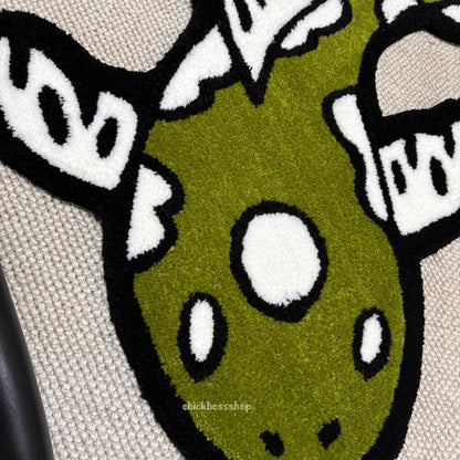 Colorful Koi Yin Yang Fish Rug | Purple - Green Yin Yang Rug | Custom Asian Tufted Rug