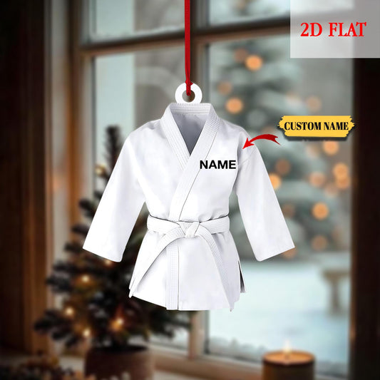 Personalized Karate 2D Flat Acrylic Ornament, Taekwondo Ornament, Martial Arts Gift, Sports Ornament, Karate Taekwondo Coach Xmas Gift
