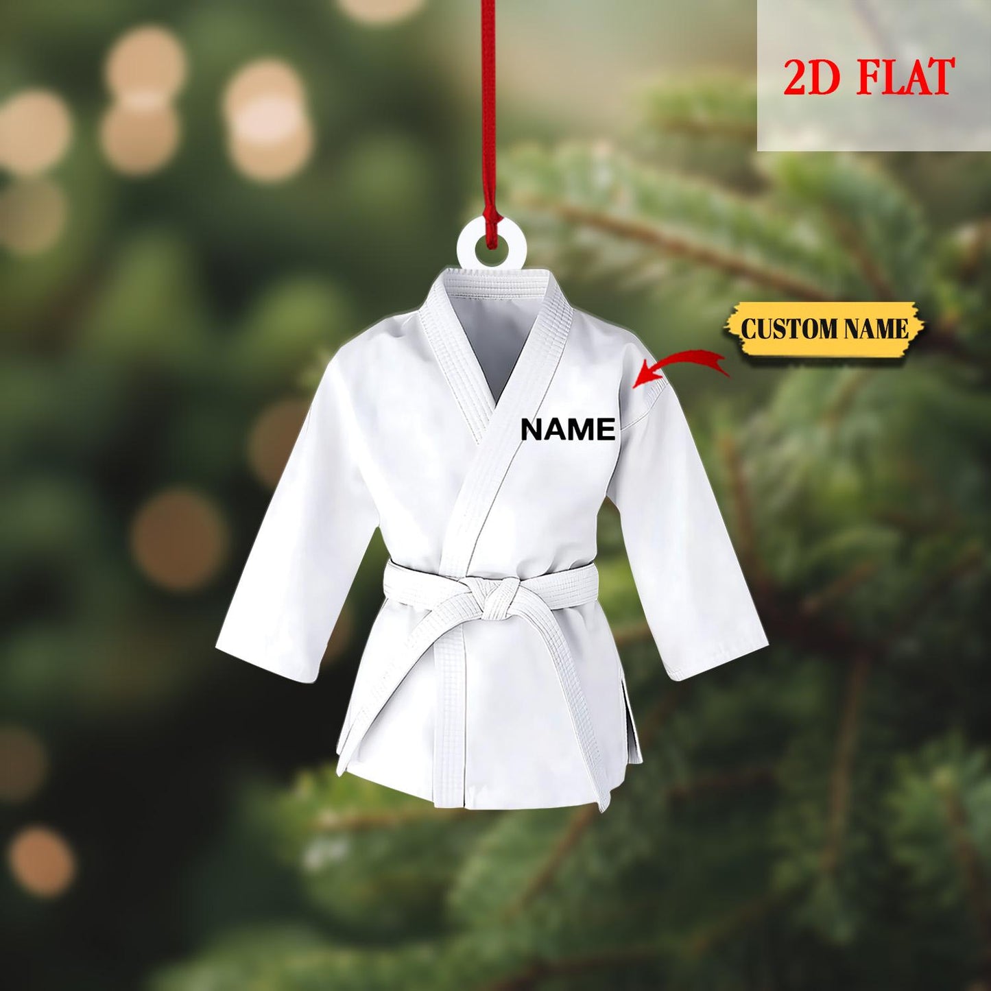 Personalized Karate 2D Flat Acrylic Ornament, Taekwondo Ornament, Martial Arts Gift, Sports Ornament, Karate Taekwondo Coach Xmas Gift