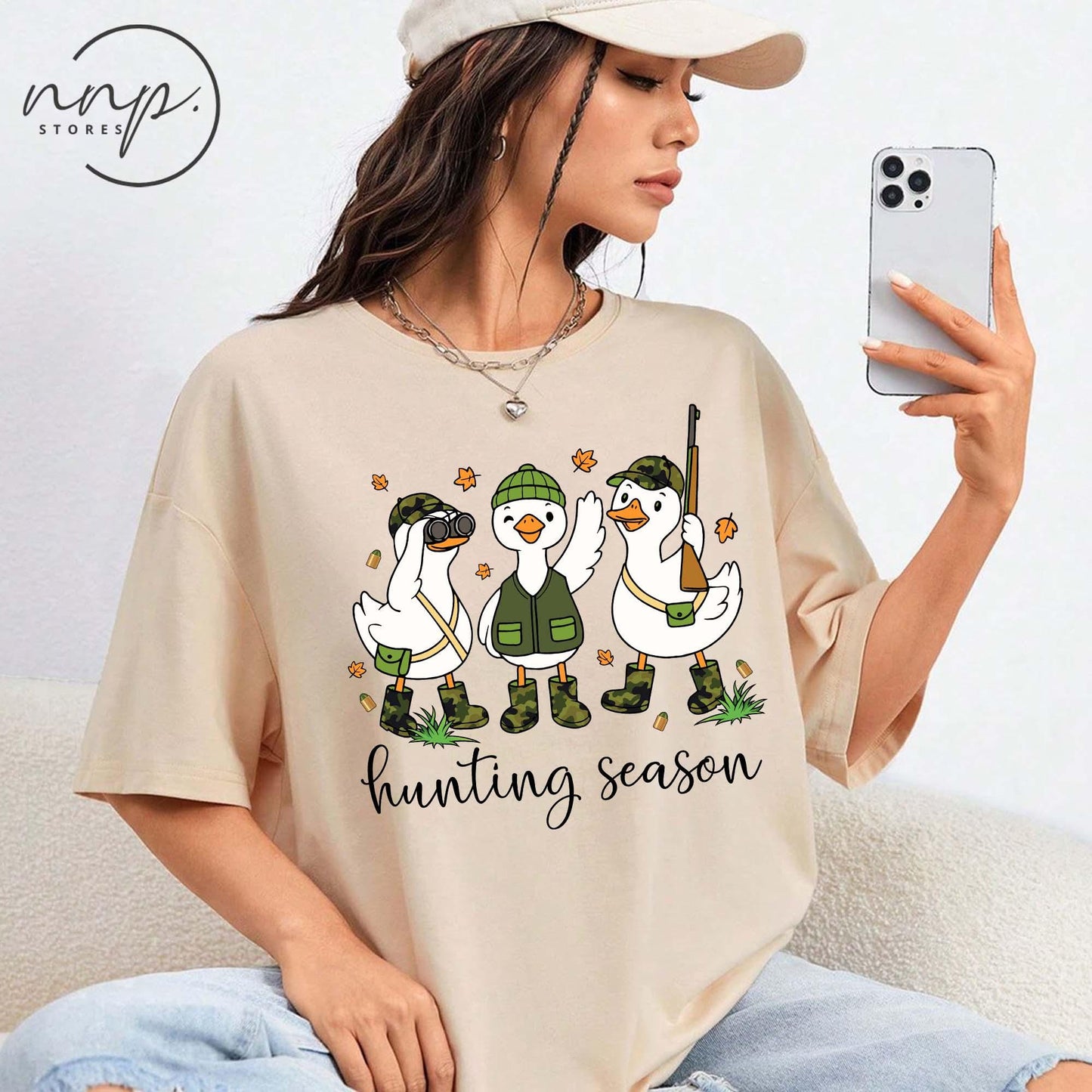 Hunting Season Goose Sweatshirt, Funny Camo Duck Hunter Hoodie, Fall Hunting T Shirt, Toddler Youth Outdoorsman Top, Waterfowl Hunting Tee