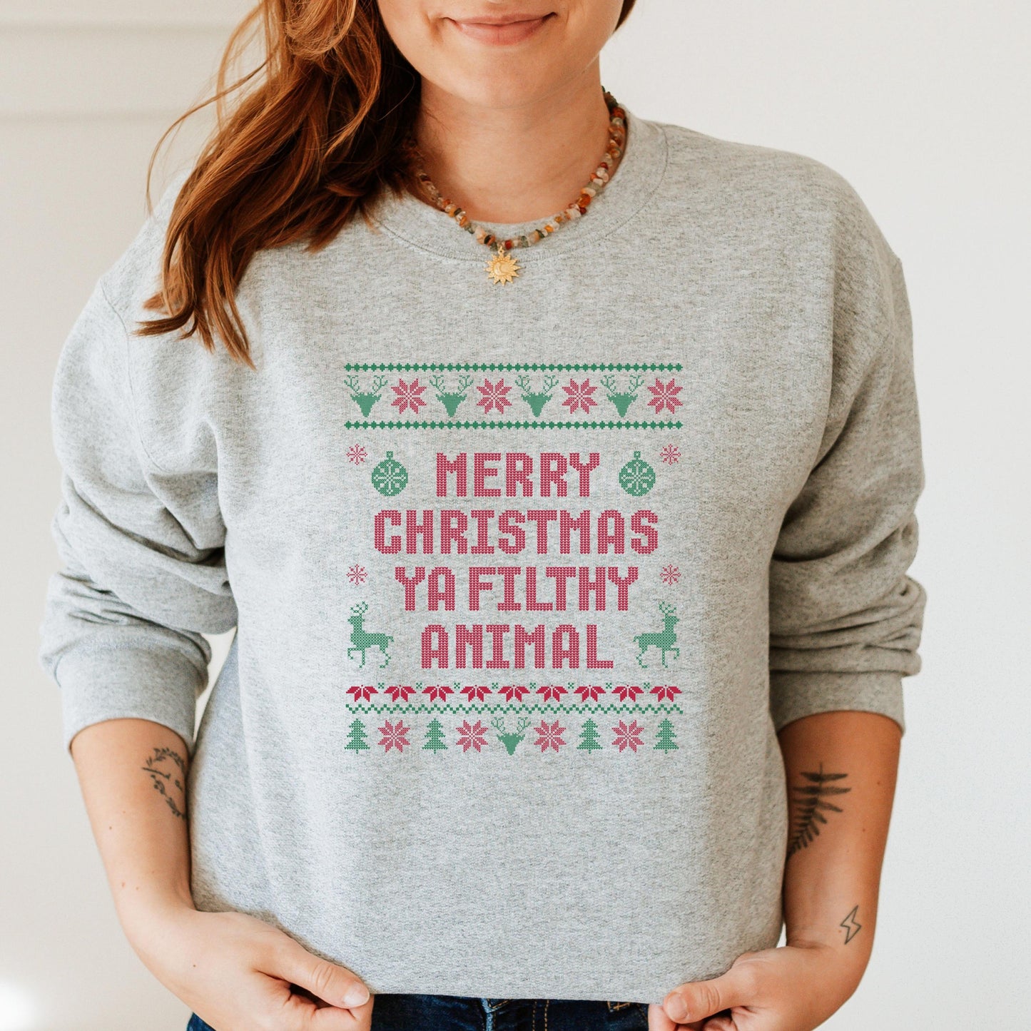 Merry Christmas Ya Filthy Animal Sweatshirt, Ugly Christmas , Funny Christmas Sweat,Christmas Gifts,Christmas Crewneck,Winter