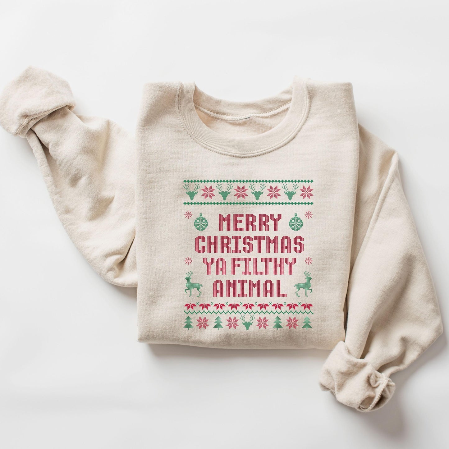Merry Christmas Ya Filthy Animal Sweatshirt, Ugly Christmas , Funny Christmas Sweat,Christmas Gifts,Christmas Crewneck,Winter