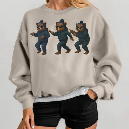 Chicago Football Sweatshirt, Funny Dancing Bear Graphic Tee, Vintage Game Day Shirt, Cozy Unisex Sweatshirt, Retro Sports T Shirt Gift
