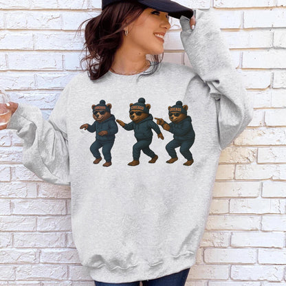 Chicago Football Sweatshirt, Funny Dancing Bear Graphic Tee, Vintage Game Day Shirt, Cozy Unisex Sweatshirt, Retro Sports T Shirt Gift