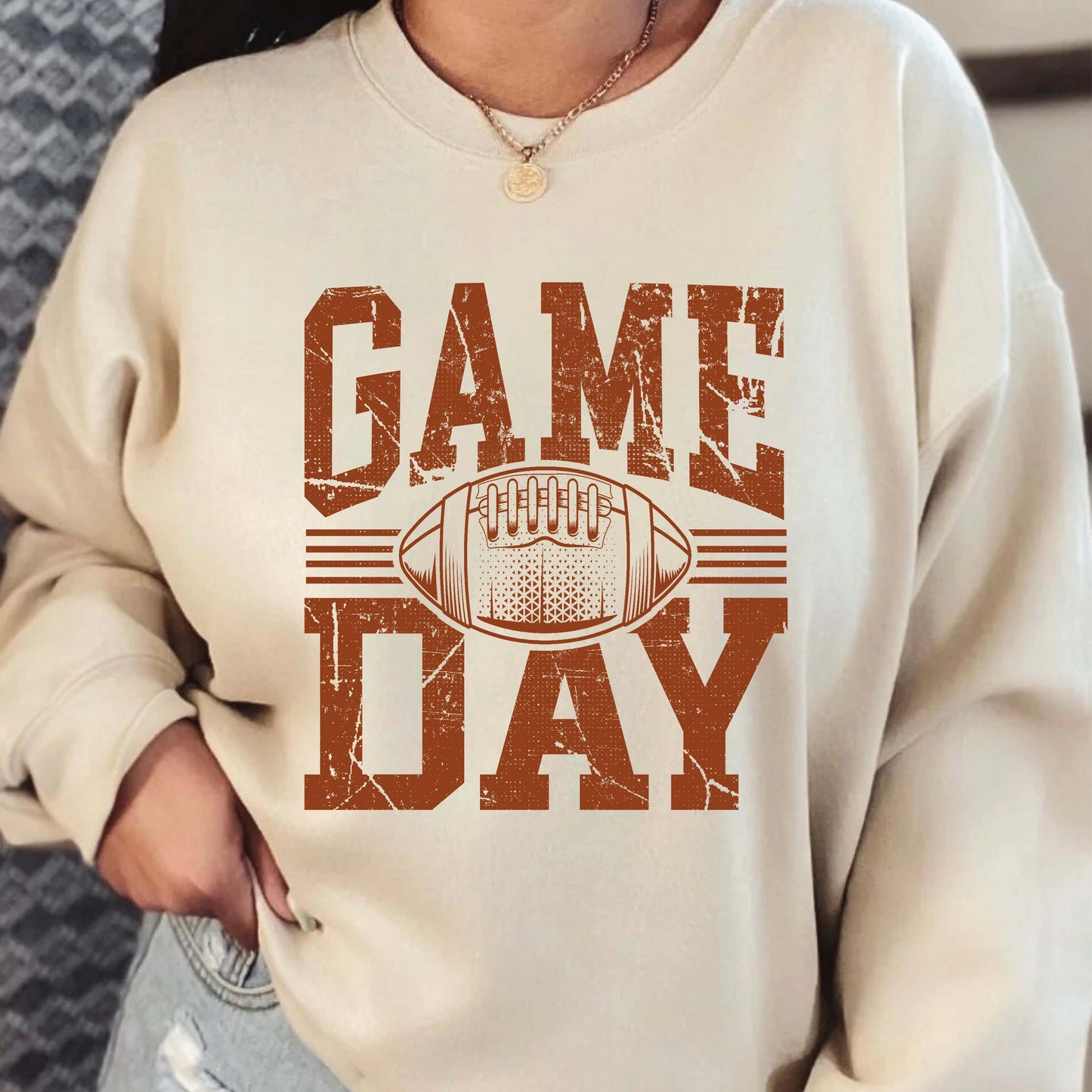 Game Day Football Sweatshirt, Vintage Sports Graphic Tee, Funny Game Day Shirt, Cozy Unisex Hoodie, Retro Football T Shirt Gift