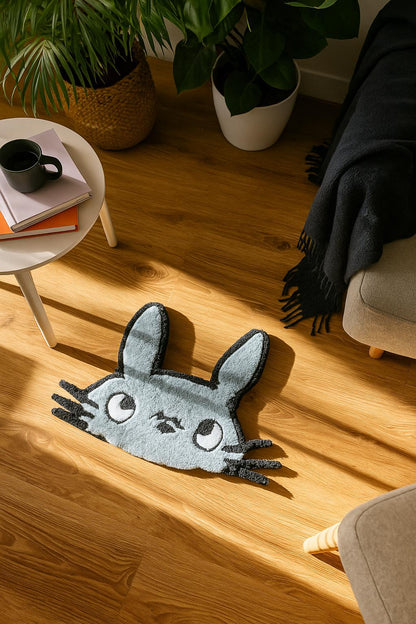 Cute Anime Character Rug | Handmade Tufted Floor Mat | Kawaii Cartoon Home Decor|custom rug/handmade rug/cartoon rug