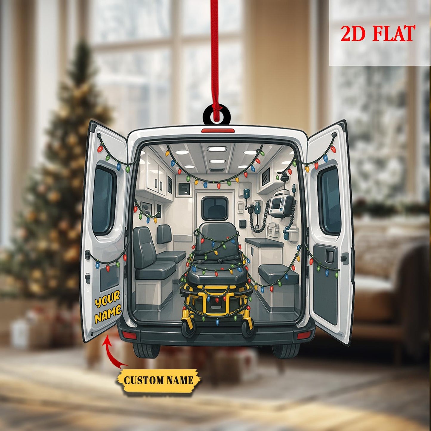 Personalized Paramedic Christmas Decoration, Unique Emergency Medical Holiday Gift for Nurse Doctor, Medical Equipment Aid Ornament
