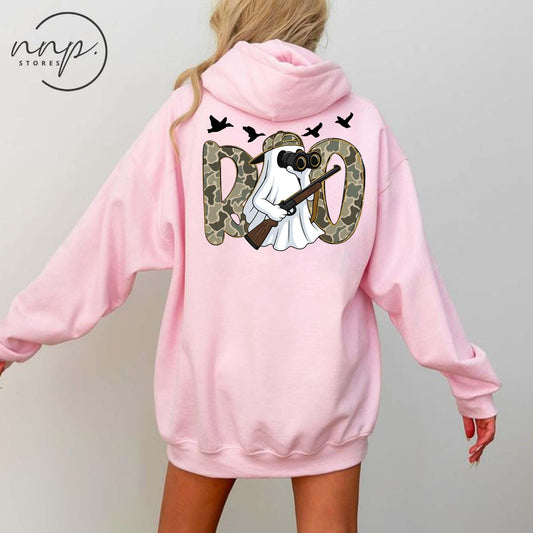 Hunting Season Ghost Boo Sweatshirt, Halloween shirt, Camo Hunter Wildlife Hoodie, Fall Hunting T Shirt, Outdoorsman Top, Waterfowl Deer Tee