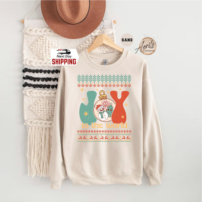 Joy To The World Christmas Sweatshirt: Ugly Xmas Hoodie