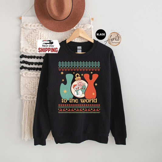 Joy To The World Christmas Sweatshirt: Ugly Xmas Hoodie