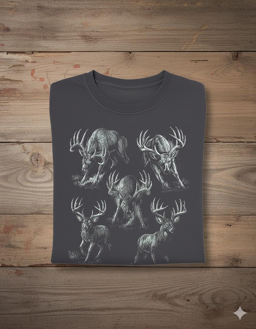 The Boys of Fall | Whitetail Deer Rut T-Shirt | Vintage Hunting Graphic Tee | Outdoorsman Gift | Bucks in Rut Hunting Shirt
