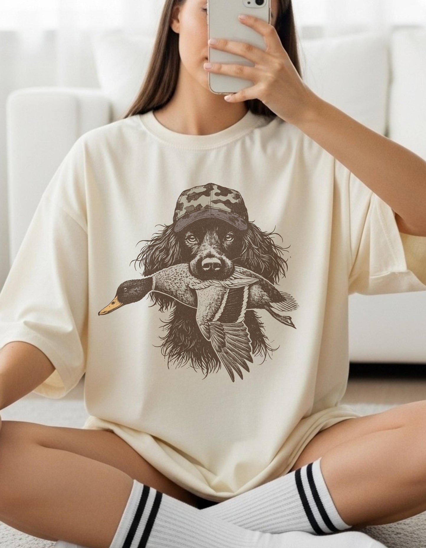 Boykin Spaniel Duck Hunting Shirt Comfort Colors Southern Hunting Dog Tee Waterfowl Retriever Graphic TShirt, Y2K Nostalgia Gift