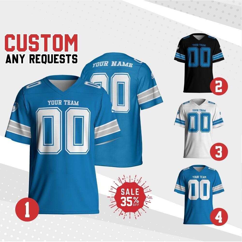 Custom Team Name & Number Football jersey shirt, Personalized Team Lion Football Jersey Collection, Game Day Sports Uniform for Fan
