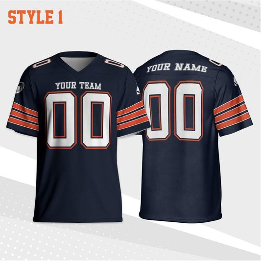 Personalized Team Name & Number Football Jersey, Custom Team Bear Football Jersey Collection, Game Day Outfit For American Football Fan