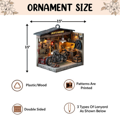 Personalized Motorcycle 2D Flat Ornament, Custom Garage Christmas Tree Ornament, Biker Christmas Ornament, Gift For Biker, Dad, Boyfriend