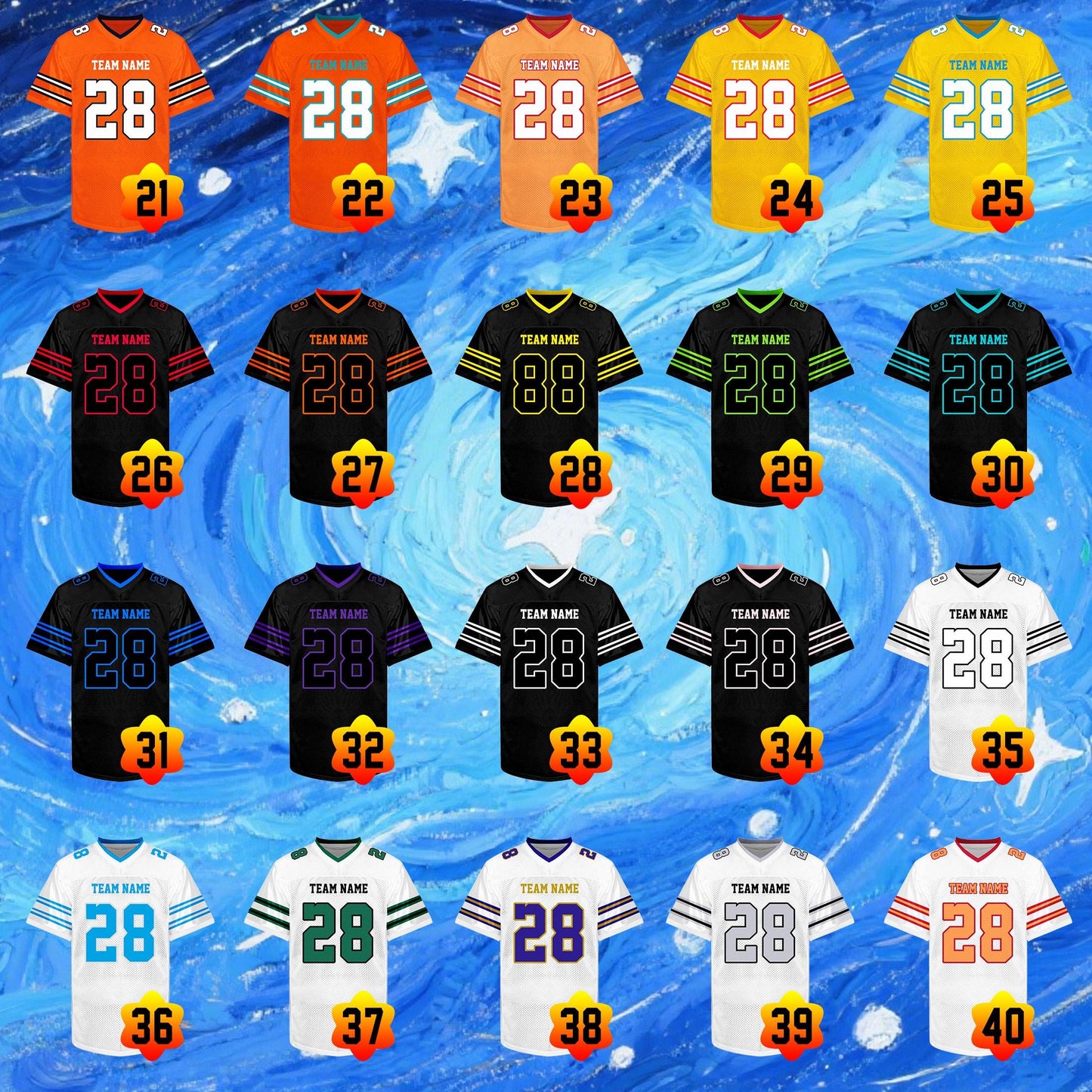 Custom Football Jersey Personalized Embroidery Name Number Logo Game Training Shirt Football Uniform Gift for Men Women Youth Kids Fans