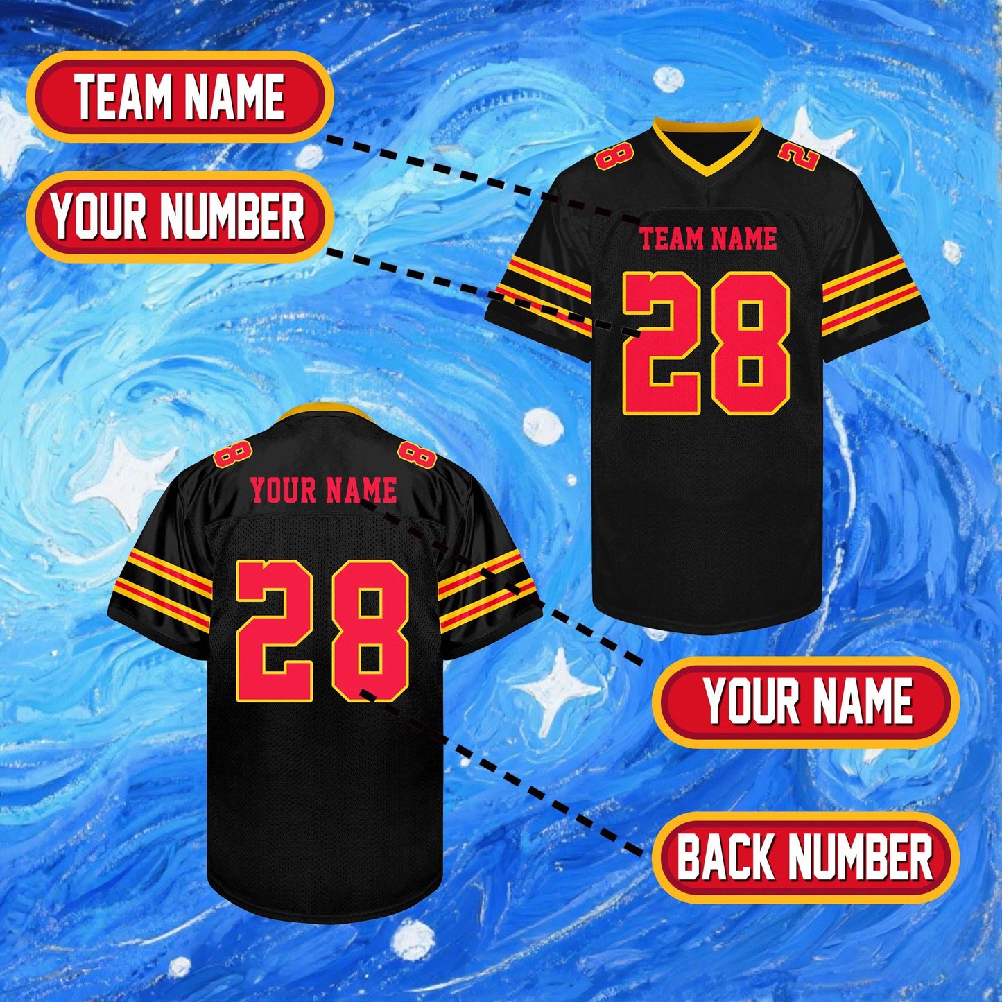 Custom Football Jersey Personalized Embroidery Name Number Logo Game Training Shirt Football Uniform Gift for Men Women Youth Kids Fans
