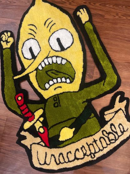 Gengar Rug, Lemongrab handmade tufted custom rug, wool rug tufting,