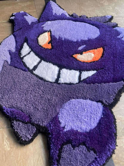 Gengar Rug, Lemongrab handmade tufted custom rug, wool rug tufting,