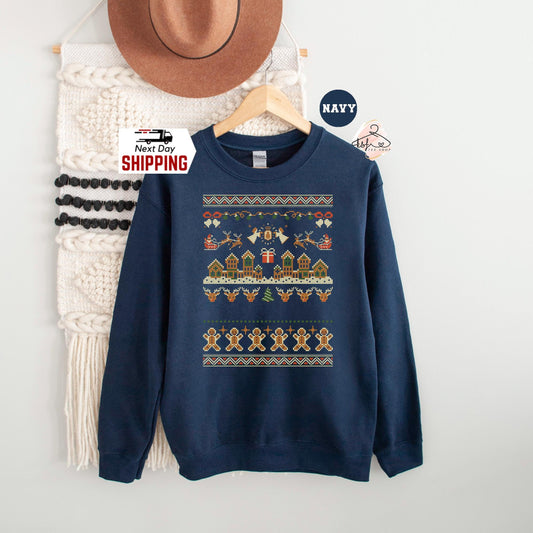 Christmas Sweatshirt, Christmas Ugly Sweatshirt, Santa Hoodie, Matching Christmas Sweatshirt, Funny Christmas Gift, Holiday Sweatshirt