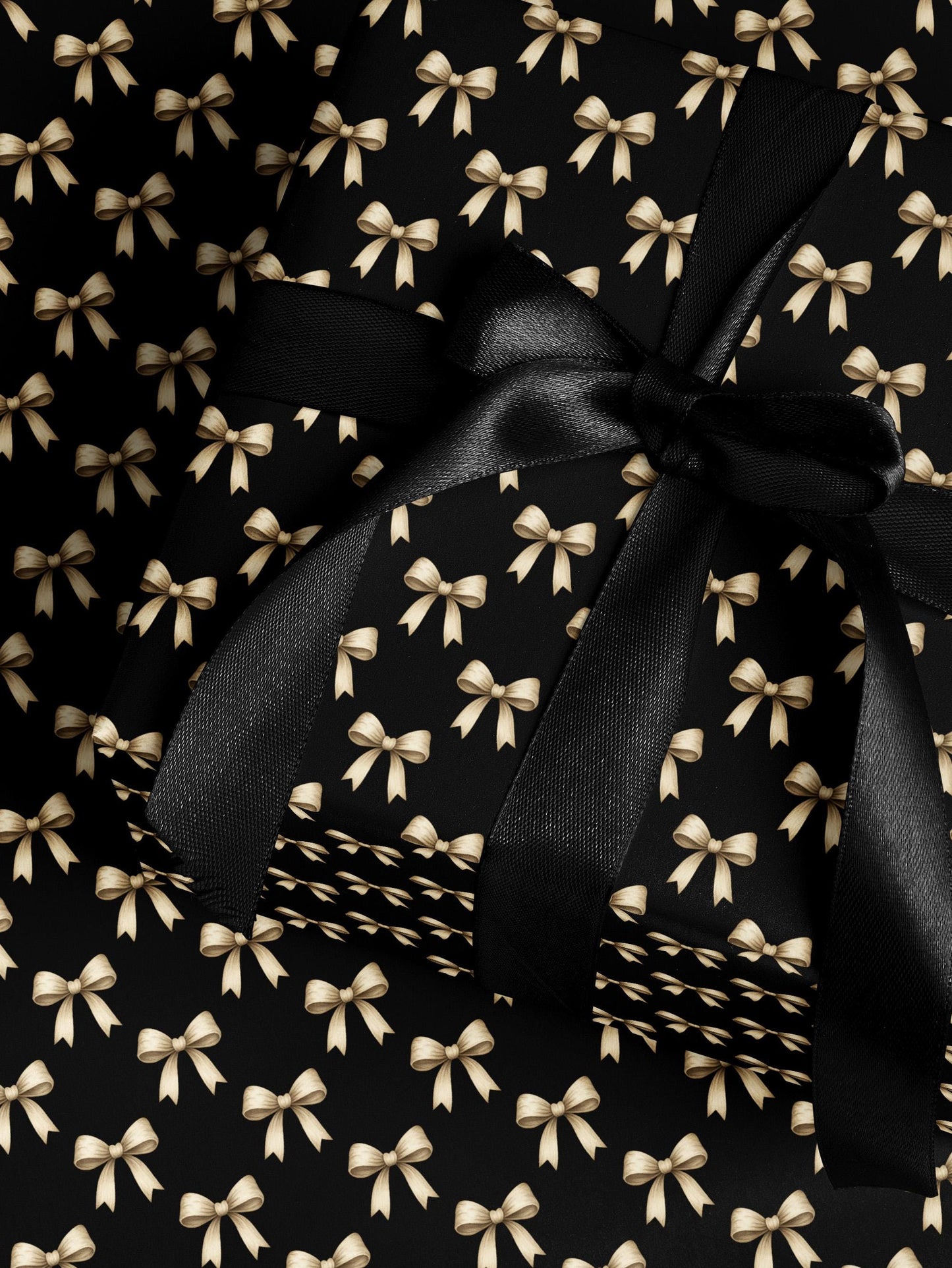 Classy Wrapping Paper Black Bow Gift Wrap Chic Wrapping Paper Wedding Gift for Her Birthday Present Bachelorette Gift Idea for Bridesmaid
