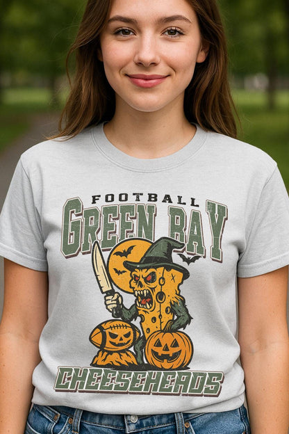 Vintage Style Green Bay Spooky Sweatshirt | Cheeseheads Halloween Football Shirt | Spooky Crow Pumpkin Shirt | Fall Sports Fan Gift