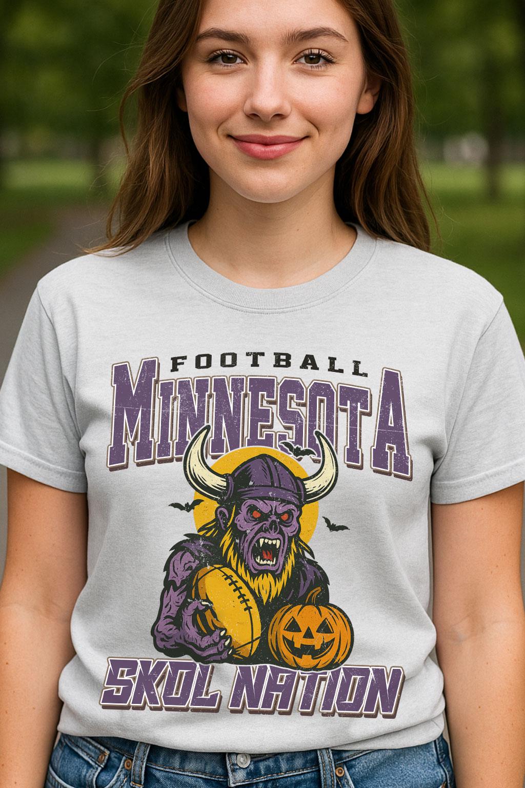Vintage Style Minnesota Spooky Sweatshirt | Skol Nation Halloween Football Shirt | Spooky Crow Pumpkin Shirt | Fall Sports Fan Gift