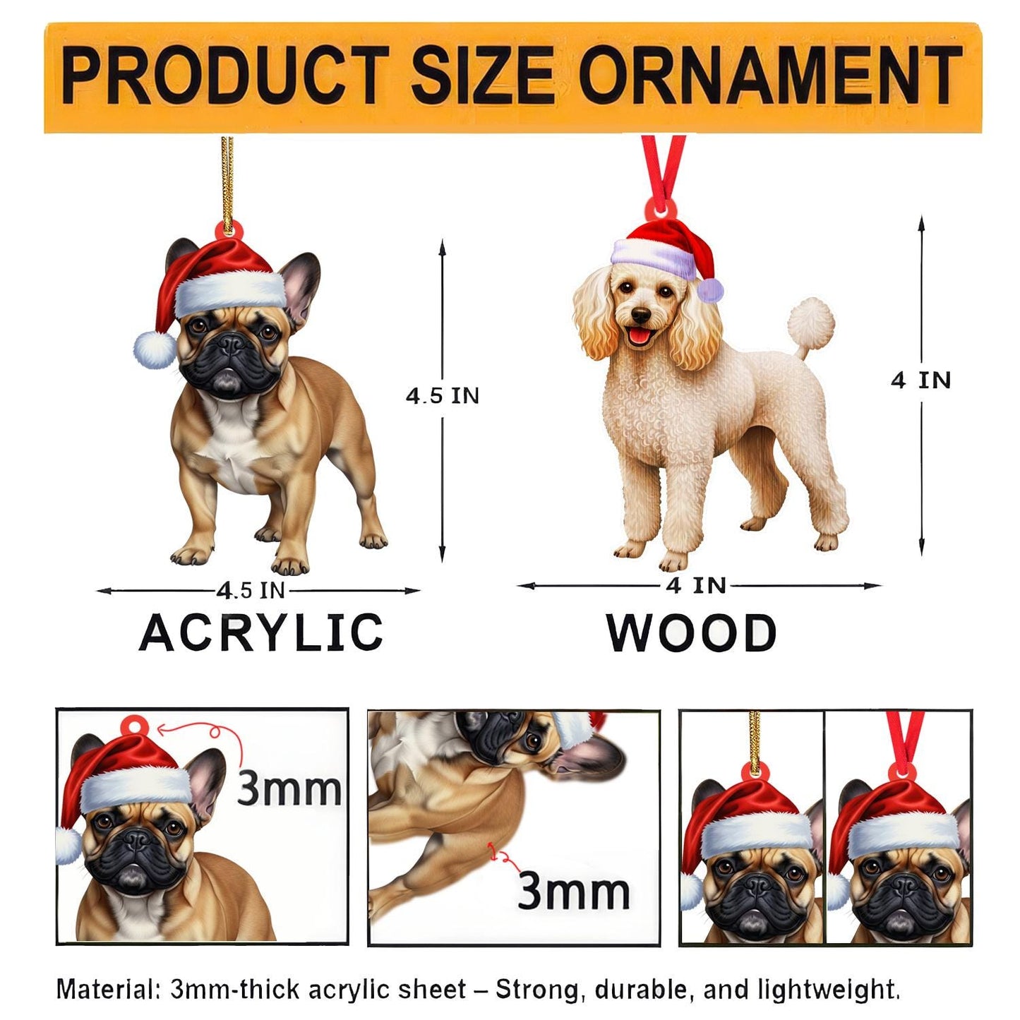 Personalized Christmas Dalmatian Ornament – Custom Name Acrylic Holiday Decoration, Acrylic 2D Ornament, Christmas Gift