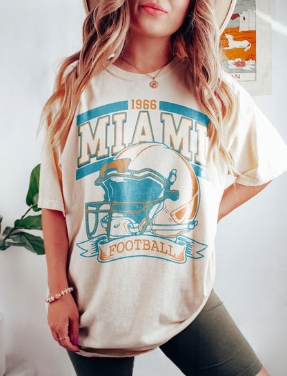 Vintage 90s Retro Style Miami Football Shirt, Miami Football Women Shirt, Game Day Shirt, Miami Football Shirt, Miami Football Gift Shirt