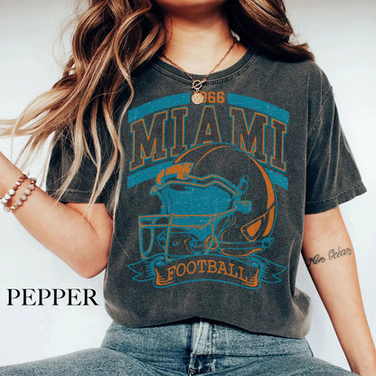 Vintage 90s Retro Style Miami Football Shirt, Miami Football Women Shirt, Game Day Shirt, Miami Football Shirt, Miami Football Gift Shirt