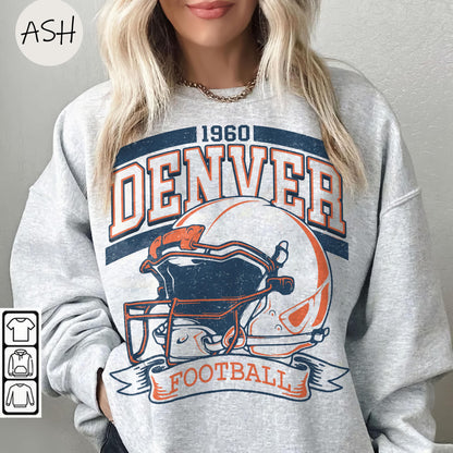 Vintage 90s Style Vintage Denver Football Style Sweatshirt ,Retro Denver Football Crewneck Shirt,Denver Broncos Fans Gift ,Sunday Football