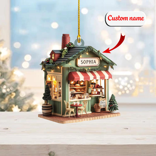 Personalized Bakery 2D Flat Acrylic Ornament, Custom Cake Shop Ornament, Gift for Bakers and Food Lovers, Pastry Ornament, Dessert Decor