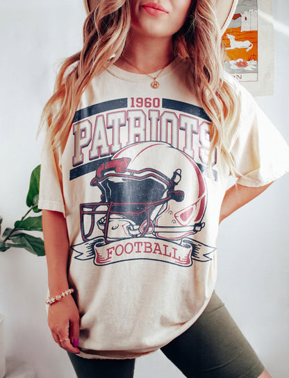Vintage New England Football Fan Tshirt, New England Sweatshirt, New England Hoodie, Game day Football, Vintage Patriots Gift for Fans