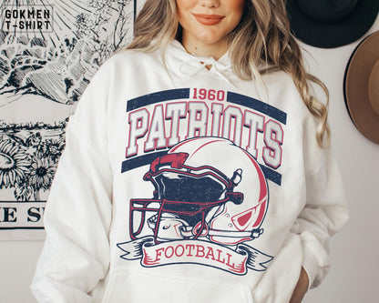 Vintage New England Football Fan Tshirt, New England Sweatshirt, New England Hoodie, Game day Football, Vintage Patriots Gift for Fans