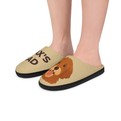 Personalized Pet Slippers for Men, Custom Dog or Cat Illustration with Name