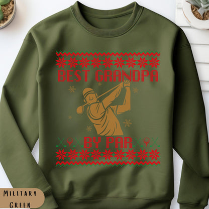 Best Grandpa by Par Golf Gifts for Men Gift for Golfer Dad Golf Ugly Sweater Secret Santa Gift Ideas Ugly Sweater Party Golf Lover Gift