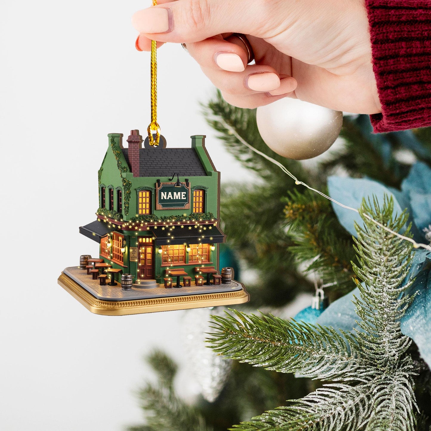 Personalized Irish Pub 2D Flat Ornament, Irish Ornament 2025, Ireland Gifts Shamrock, Irish Christmas Keepsake, Pub Decor Gift For Pub Lover