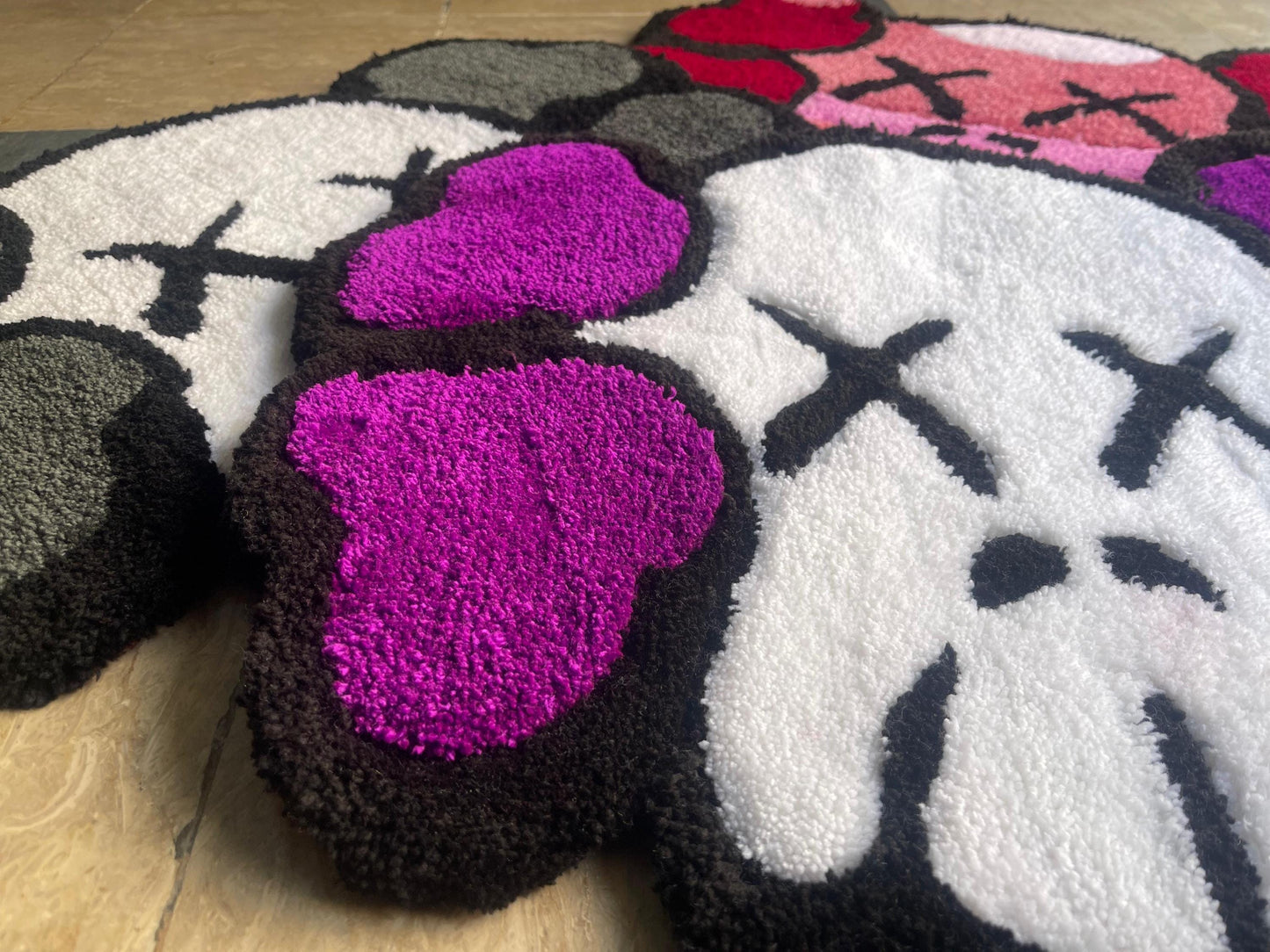 Kaws rug, custom rug, hand tufted rug, handmade rug, tufted rug, unique rug