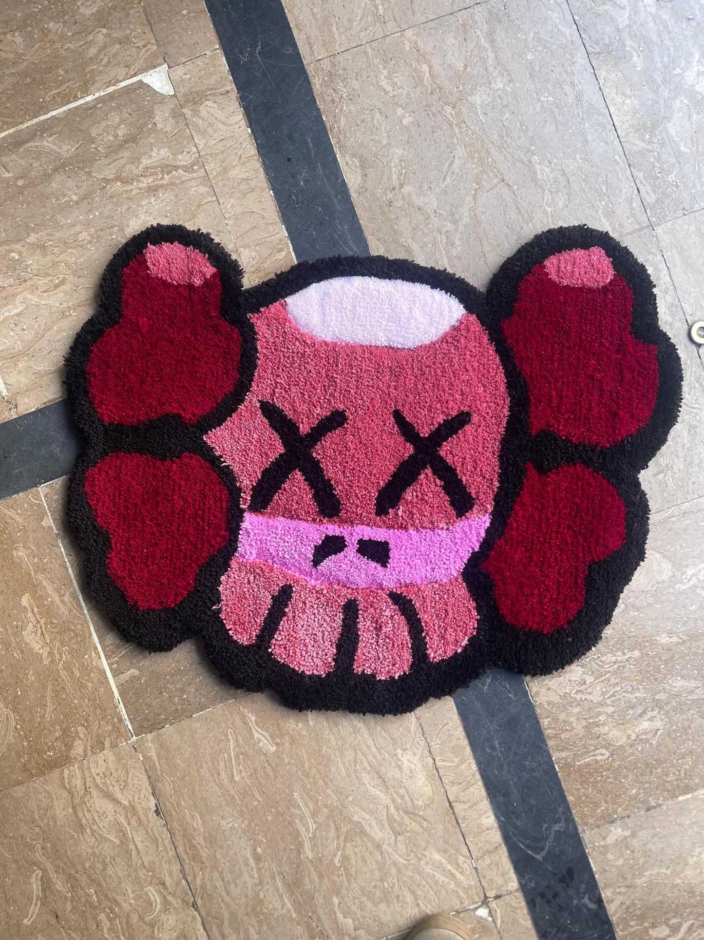 Kaws rug, custom rug, hand tufted rug, handmade rug, tufted rug, unique rug