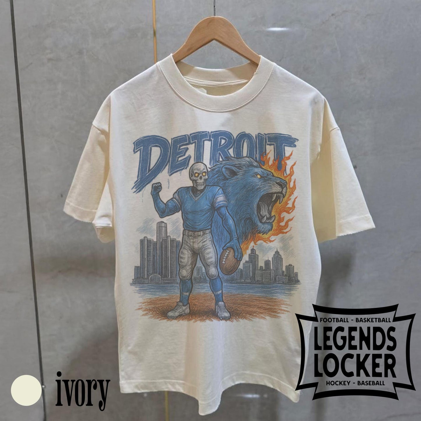 Retro Detroit Football T-Shirt, Vintage Detroit Lions Streetwear Graphic Tee, Gift for Detroit Football Fan